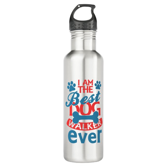 I am the Best Dog Walker Ever summer 710 Ml Water Bottle (Front)