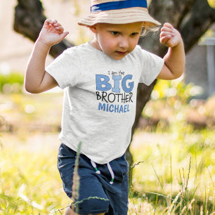 I am the Big Brother Cute Blue Modern Whimsical Toddler T-Shirt