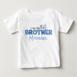 I am the Big Brother Cute Blue Whimsical Baby T-Shirt