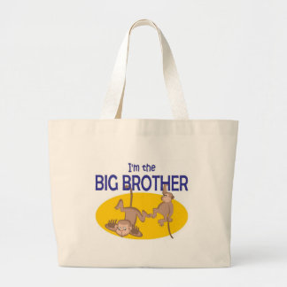 I am the big brother monkey large tote bag