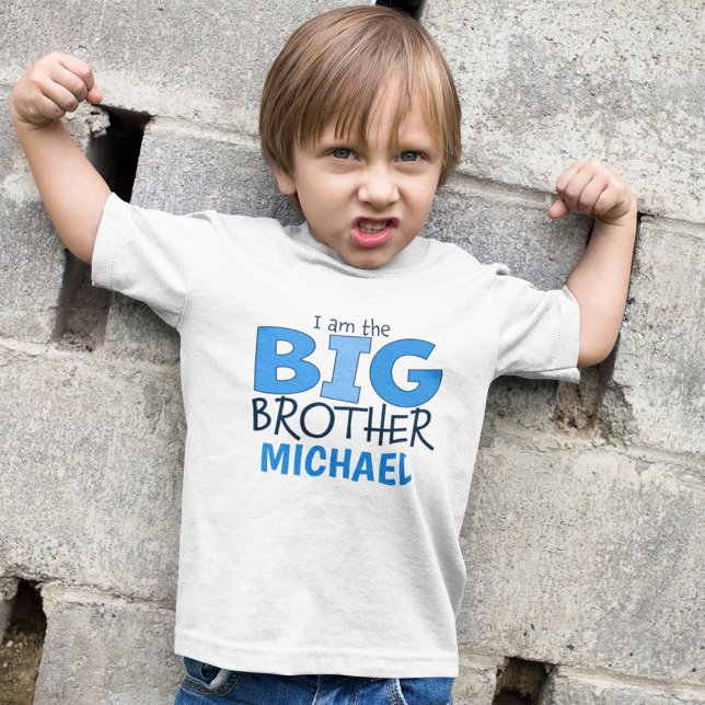 I am the Big Brother Personalised Blue Child T-Shirt (Creator Uploaded)