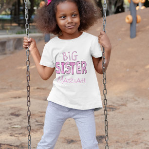 I am the Big Sister Whimsical Pink Cute T-Shirt