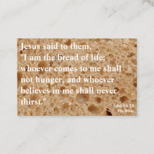 I am the bread of life Bible verse business card