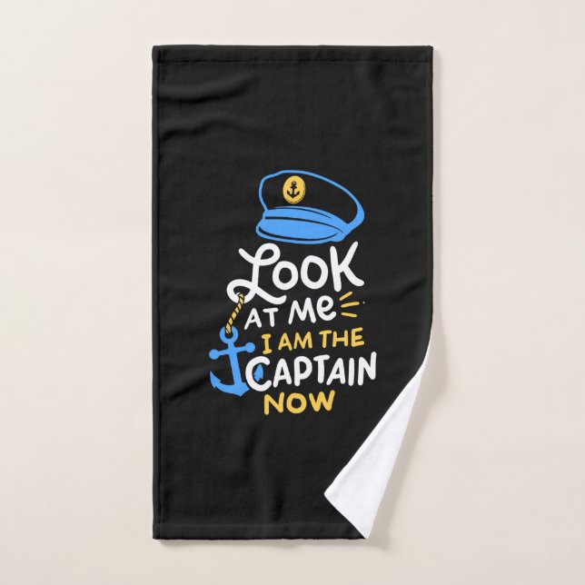 I Am The Captain Now Boating Captain Gift Hand Towel (Hand Towel)