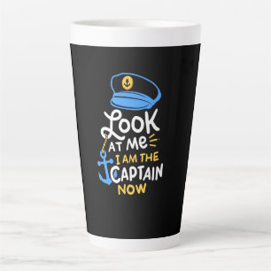 I Am The Captain Now Boating Captain Gift Latte Mug
