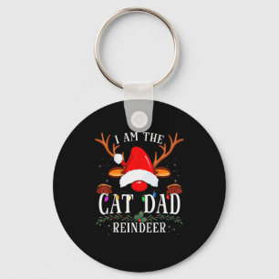 I Am The Cat Dad Reindeer Christmas Family  Key Ring