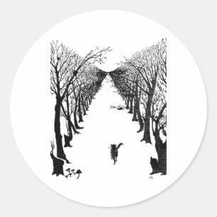 I Am The Cat Who Walks Classic Round Sticker