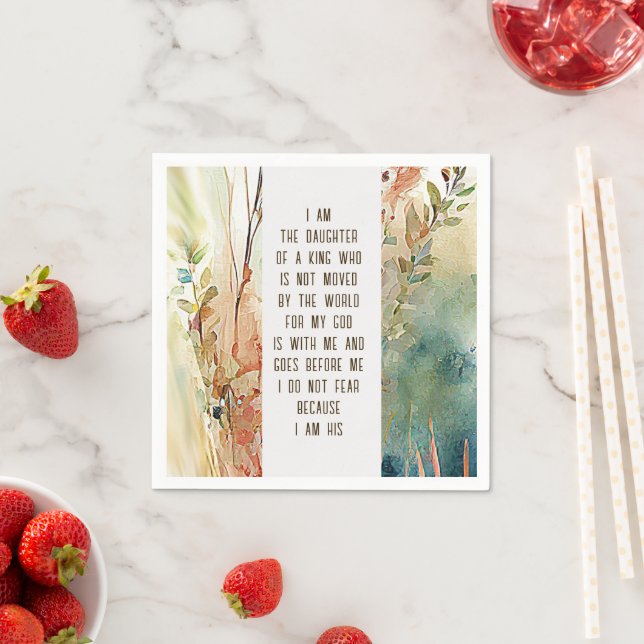 I am the daughter of a King Christian Faith Quote Napkin (Insitu)