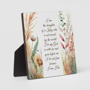 I am the daughter of a King Christian Faith Quote Plaque