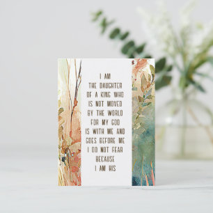 I am the daughter of a King Christian Faith Quote  Postcard