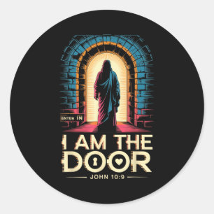 I Am The Door Christian Streetwear Aesthetic Jesus Classic Round Sticker