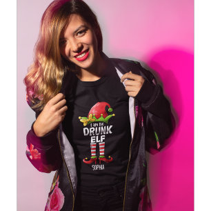 I am The Drunk Elf Funny Christmas Elf T-Shirt