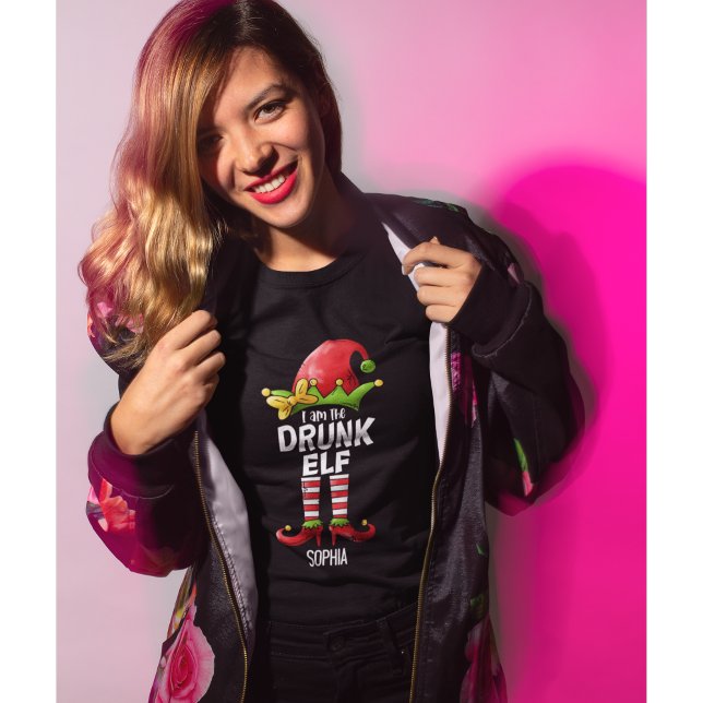 I am The Drunk Elf Funny Christmas Elf T-Shirt (Creator Uploaded)
