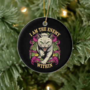 I Am The Enemy Within Harris Walz 2024 Ceramic Tree Decoration