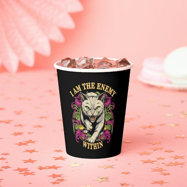 I Am The Enemy Within Harris Walz 2024 Paper Cups (Insitu)