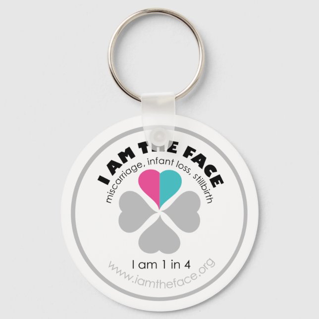 I AM THE FACE Pink and Blue Keychain (Front)