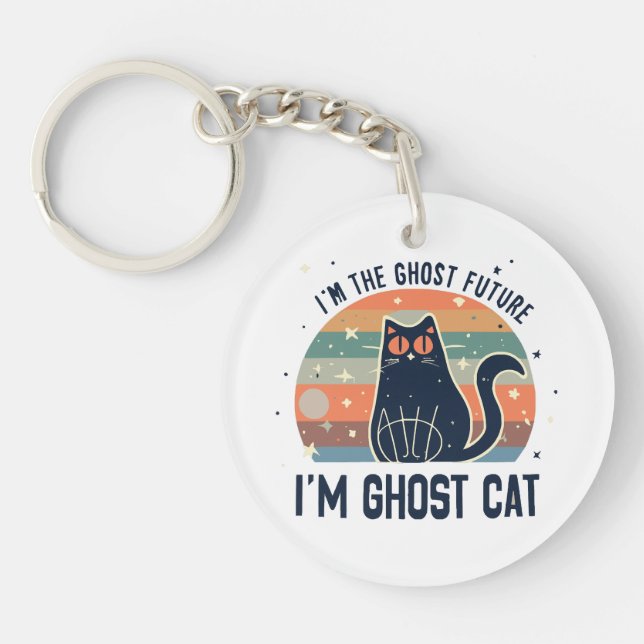 I AM THE GHOST FUTURE, GHOST CAT  KEY RING (Front)