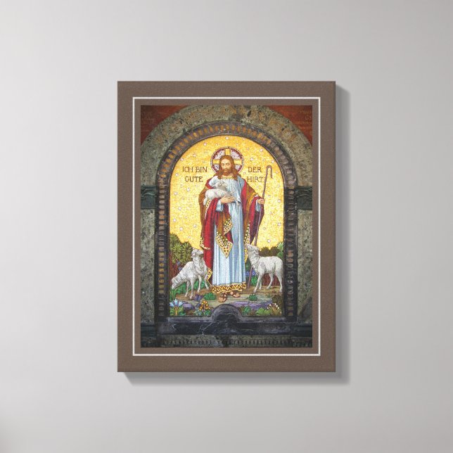 "I AM THE GOOD SHEPHERD" John 10:11 Mosaic Art Canvas Print (Front)