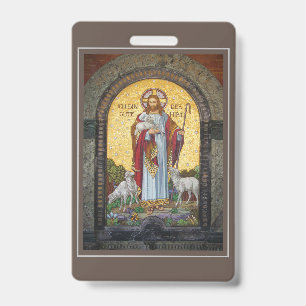 "I AM THE GOOD SHEPHERD" John 10:11 Mosaic Art ID Badge