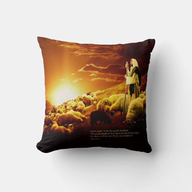 “I am the good shepherd.  John 10:11 Pillow (Front)