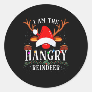 I Am The Hangry Reindeer Christmas Family  Classic Round Sticker