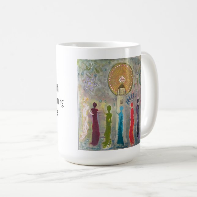 I AM the Light house Mug with original art  (Front Right)