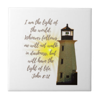 I am the Light John 8:12 with Light House Tile