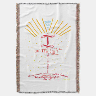 I am the Light of the World Jesus Bible Verse Throw Blanket