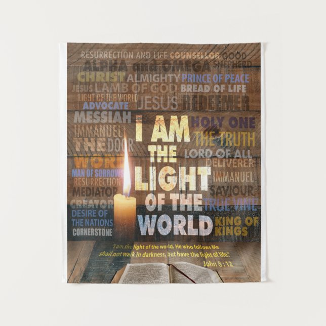 I am the Light of the World  - John 8:12  Tapestry (Front)