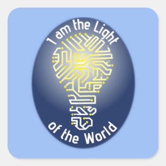 I am the light of the world square sticker