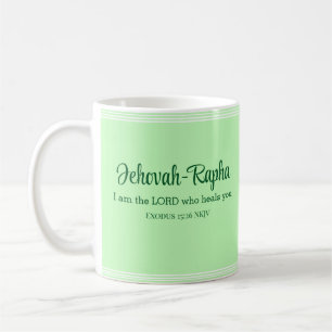 I am the Lord Who Heals You Bible Verse Mint Green Coffee Mug