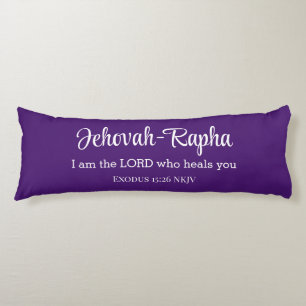 I am the Lord Who Heals You Bible Verse Purple Body Cushion