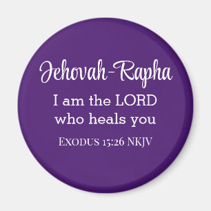 I am the Lord Who Heals You Bible Verse Purple Magnet