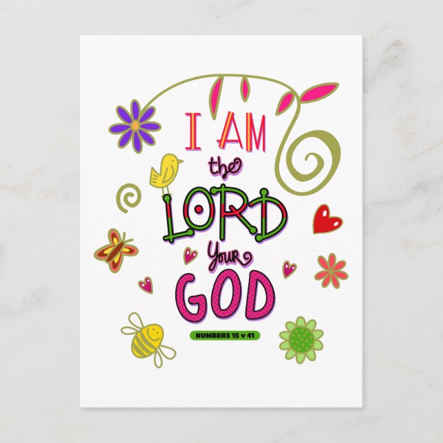 I am the Lord your God Bible Verse Postcard (Front)