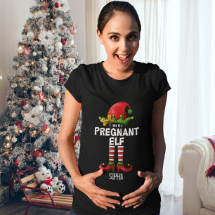 I am The Pregnant Elf Funny Christmas T-Shirt