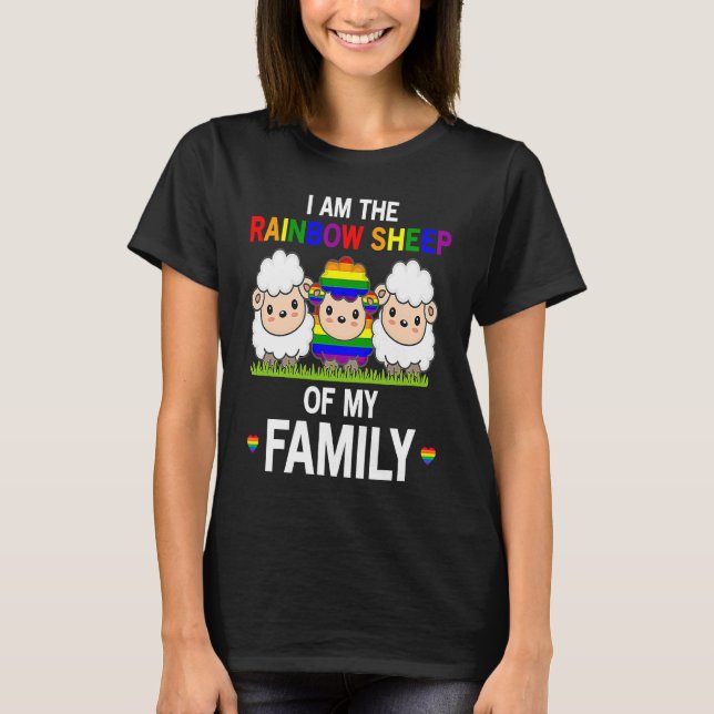 I Am The Rainbow Sheep Of My Family  Pride LGBT Fl T-Shirt (Front)