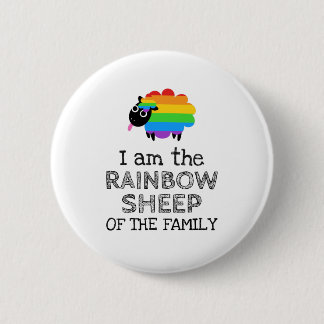 I am the RAINBOW SHEEP of the family 6 Cm Round Badge