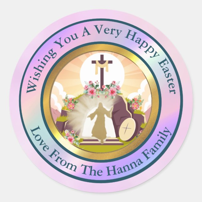 I am the resurrection and the life  classic round sticker (Front)