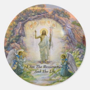 I Am The Resurrection And The Life  Classic Round Sticker