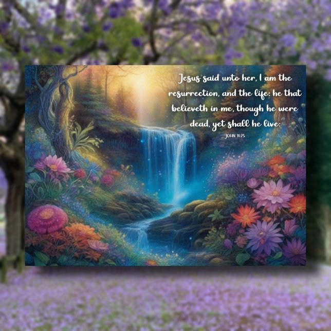 I Am The Resurrection And The Life Forest Easter Holiday Card (Creator Uploaded)