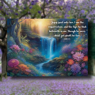 I Am The Resurrection And The Life Peaceful Forest Holiday Card