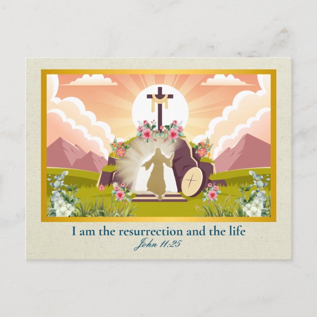I am the resurrection and the life postcard (Front)