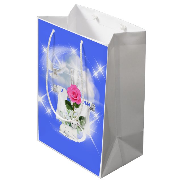 I Am The Resurrection Blue Gift Bag (Back Angled)