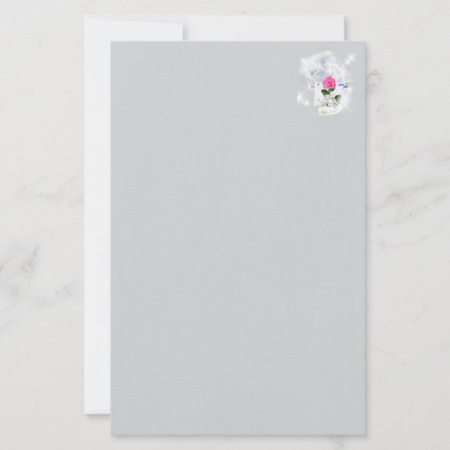 I Am The Resurrection Grey Stationery (Front)