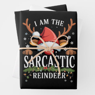 I Am The Sarcastic Reindeer Christmas Holiday Wrapping Paper Sheet