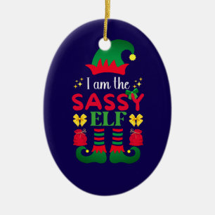 I Am The Sassy Elf Ceramic Tree Decoration