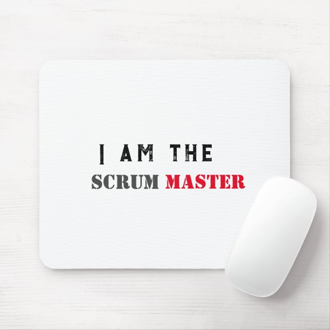 I am the scrum master agile mug , mouse mat (With Mouse)