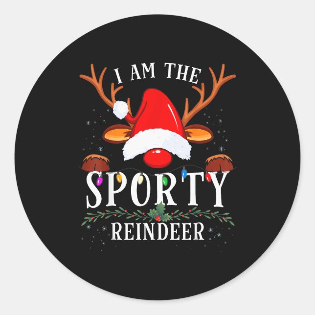 I Am The Srty Reindeer Christmas Family  Classic Round Sticker (Front)
