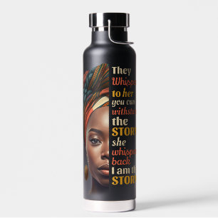 I Am The Storm Afro Strong Business Woman Mother Water Bottle