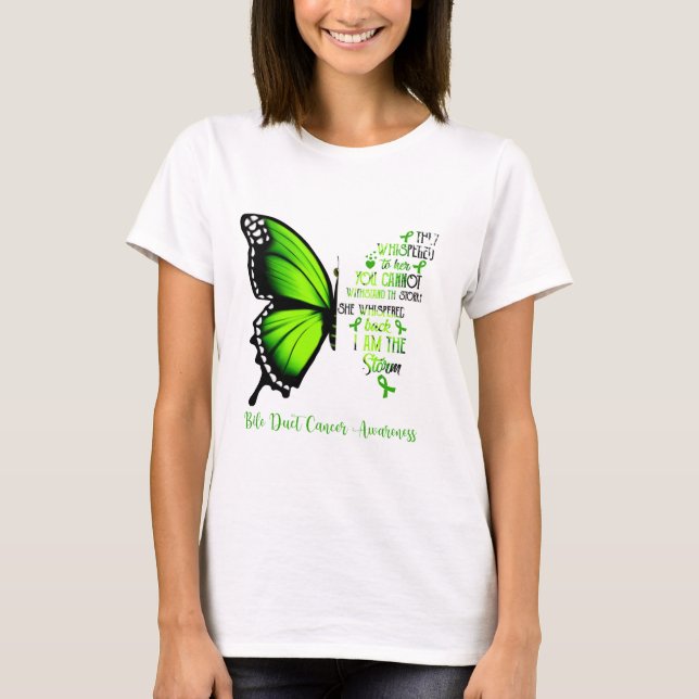   I am the storm Bile Duct Cancer Awareness Butte T-Shirt (Front)